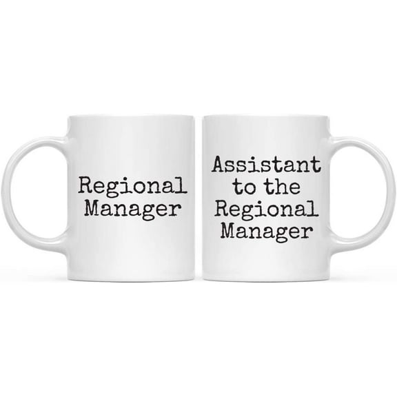 CTDream Funny Office Themed Wedding 11oz. Coffee Mug Gift for Bride Groom, Regional Manager, Assistant to the Regional Manager, 2-Pack, Novelty Christmas Hot Chocolate Cup