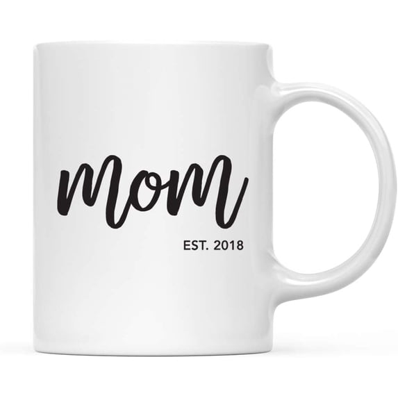 CTDream Personalized 11oz. Baby Pregnancy Announcement Coffee Mug Gift, Mom Est. 2022, 1-Pack, Custom Year, Christmas Birthday Gift Ideas