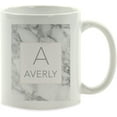 CTDream Personalized Coffee Mug Gift, Modern Gray Marble Box Monogram