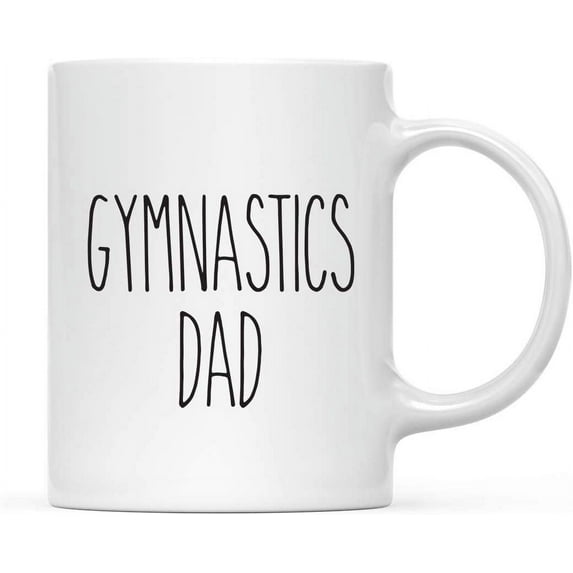 CTDream Simple Rustic Farmhouse Kitchen Decor 11oz. Ceramic Coffee Tea Mug Gift, Gymnastics Dad, 1-Pack, Includes Gift Box, Minimalist, Birthday Christmas Gift Ideas