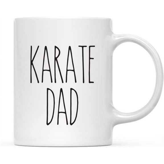 CTDream Simple Rustic Farmhouse Kitchen Decor 11oz. Ceramic Coffee Tea Mug Gift, Karate Dad, 1-Pack, Includes Gift Box, Minimalist, Birthday Christmas Gift Ideas