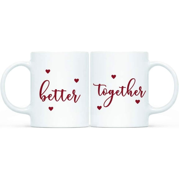 CTDream Valentine's Day 11oz. Coffee Mug Gift, Better Together, 2-Pack