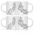 thumbnail image 1 of CTDream Wedding Party 11oz. Coffee Mug Gift, Graphic Only, Vintage Boho Black Leaves Botanical Arrangement, 4-Pack, Hostess Birthday Present Ideas, 1 of 6