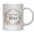 thumbnail image 1 of CTDream Wedding Party Personalized 11oz. Coffee Mug Gift, Your Name Here, Pink Watercolor Roses with Faux Rose Gold Glitter 1-Pack, Birthday Present Ideas, 1 of 6
