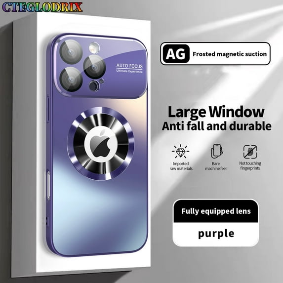 CTEGLODRIX New Titanium Metallic Color Matte Case for iPhone 16 15 14 Plus 13 12 11 Pro Max Magnetic Case for Magsafe Lens Protection Case