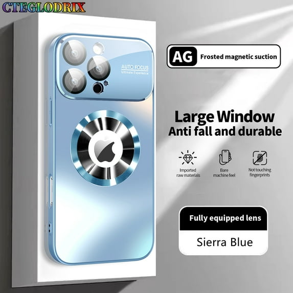 CTEGLODRIX New Titanium Metallic Color Matte Case for iPhone 16 15 14 Plus 13 12 11 Pro Max Magnetic Case for Magsafe Lens Protection Case