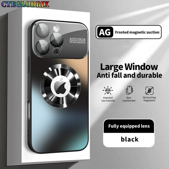 CTEGLODRIX New Titanium Metallic Color Matte Case for iPhone 16 15 14 Plus 13 12 11 Pro Max Magnetic Case for Magsafe Lens Protection Case