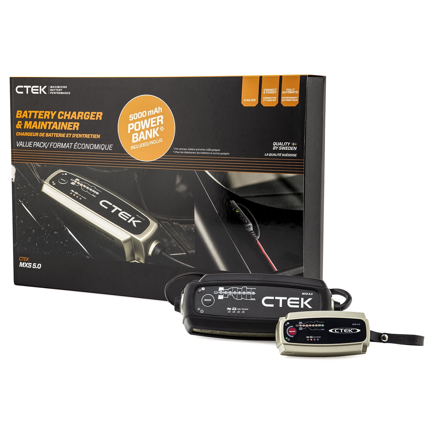 CTEK MXS 5.0 Automatic 4.3 amp 12V Battery Charger and Care Kit 