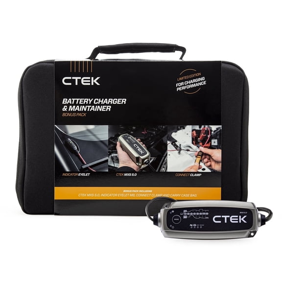 CTEK 40-515 MXS 5.0 Fully Automatic 4.3 Amp Battery Charger with Indicator Eyelet and Connect Clamp