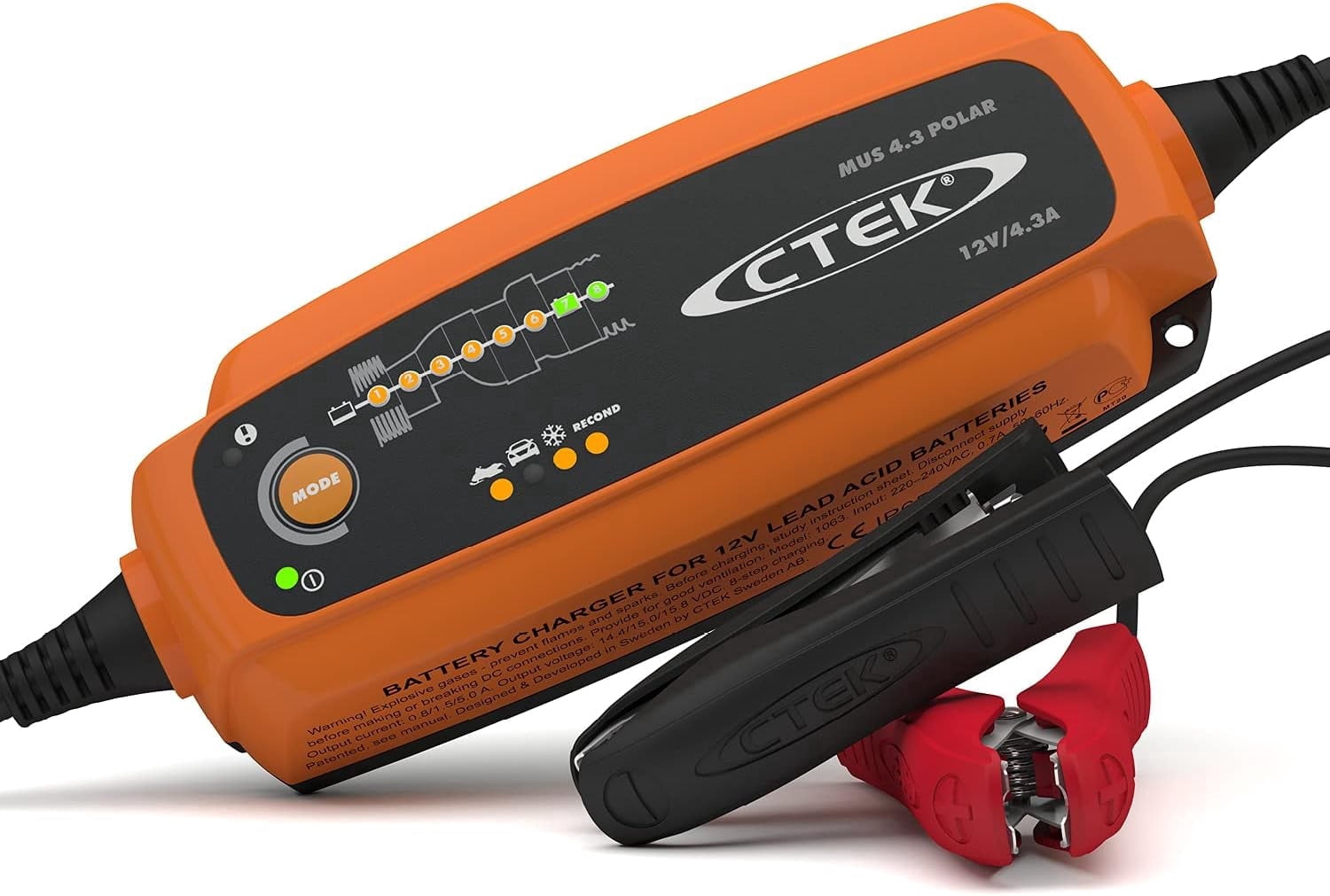 CTEK (56-958) MUS 4.3 Polar 12 Volt Fully Automatic Extreme Climate 8 Step Battery Charger