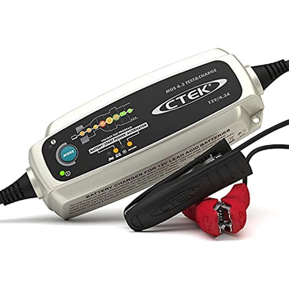 CTEK (56-959) Silver MUS 4.3 TEST & CHARGE 12 Volt Fully Automatic Charger and Tester