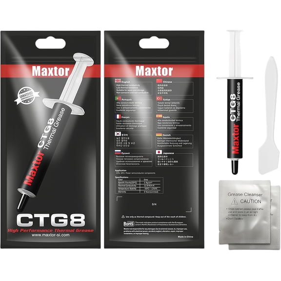 CTG08 Thermal Paste (2g) - 12.8W/mk High-Performance Compound, Superior Conductivity for CPUs, Consoles, Graphics Cards, Laptops, Non-Capacitive, Non-Conductive, Durable