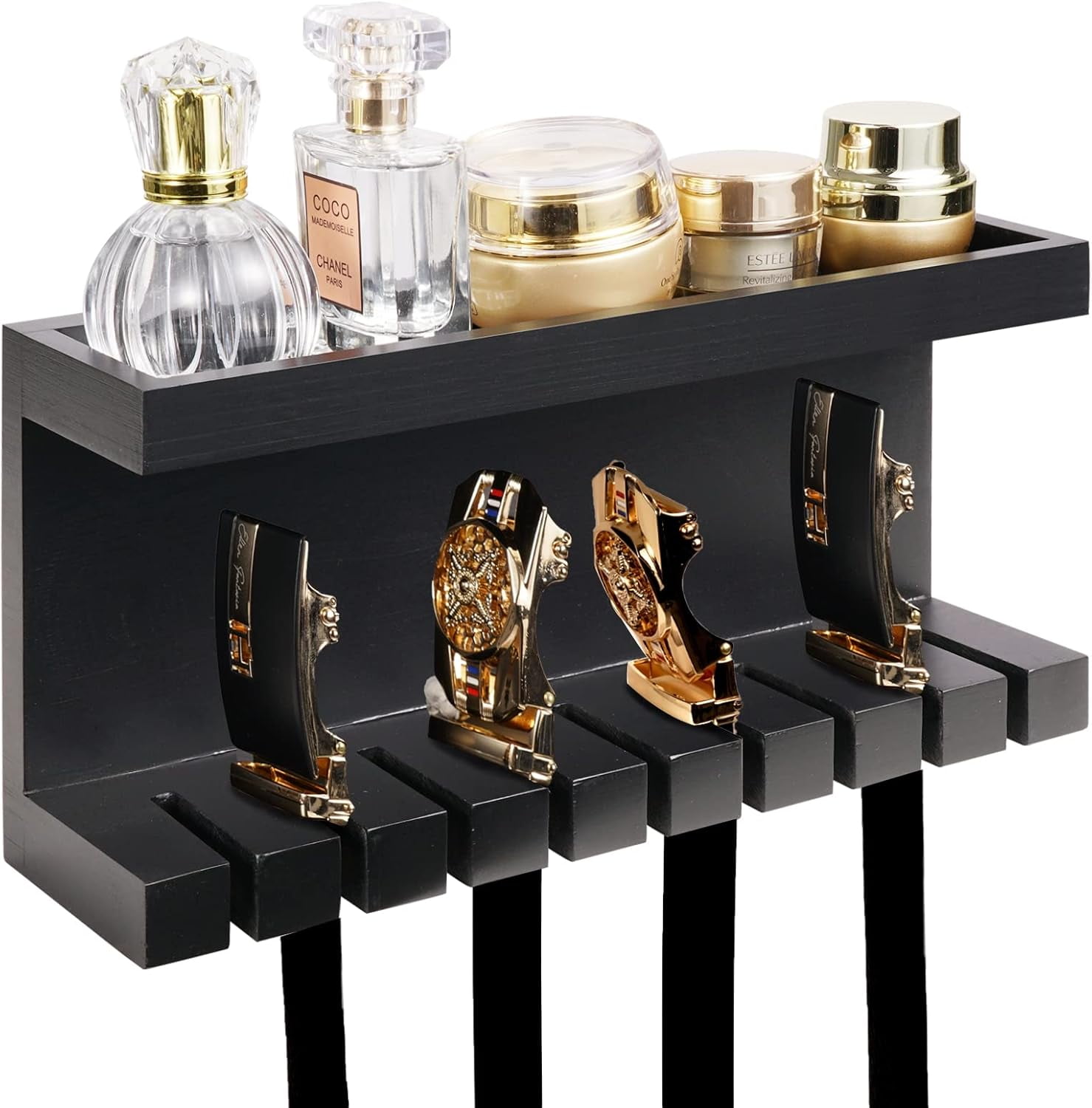 CTGUVBHKN Belt Storage Organizer With Double Shelving Platform Wall ...