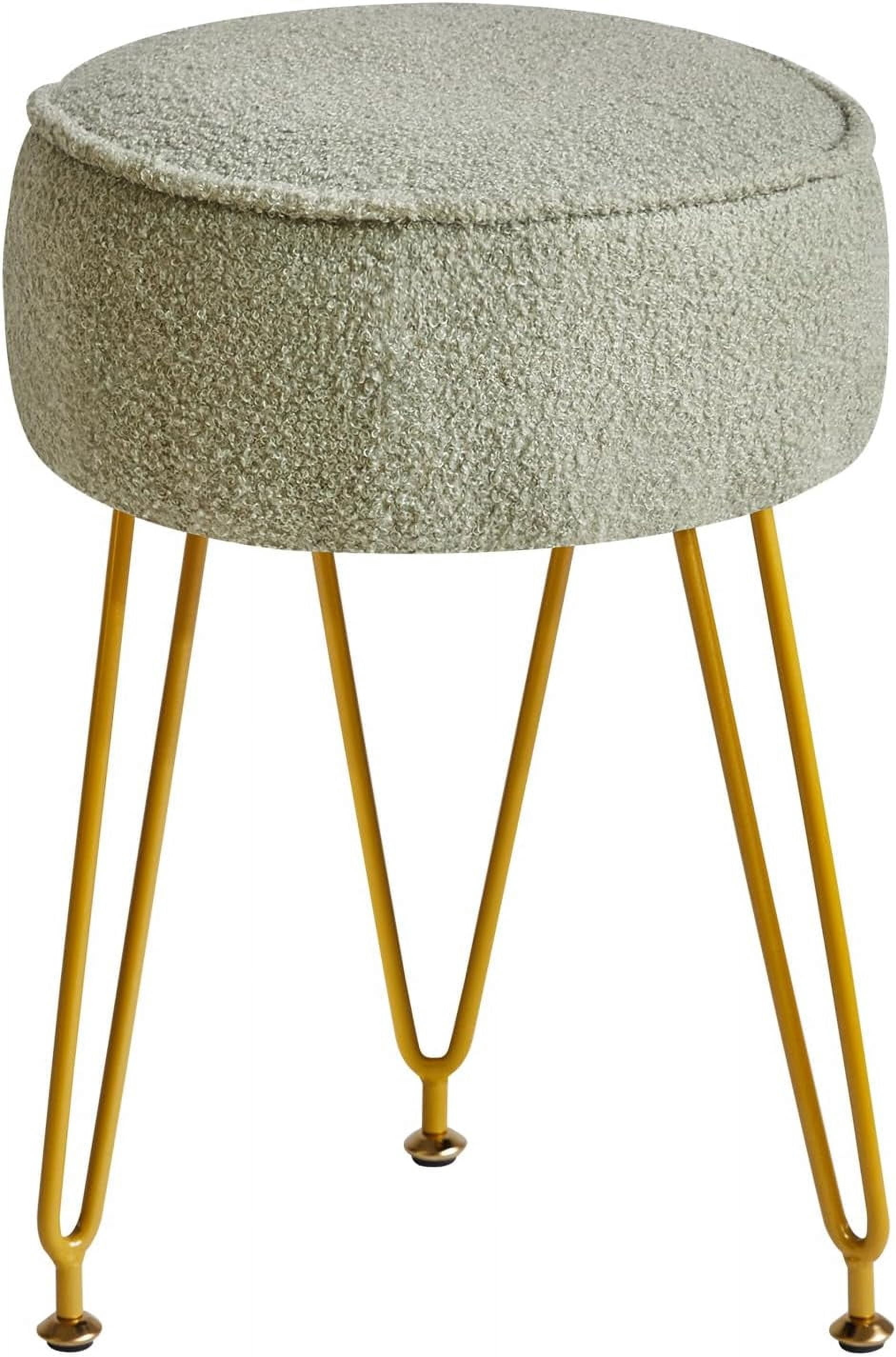 CTGUVBHKN Teddy Velvet Storage Footrest Stool Ottoman Makeup Vanity ...