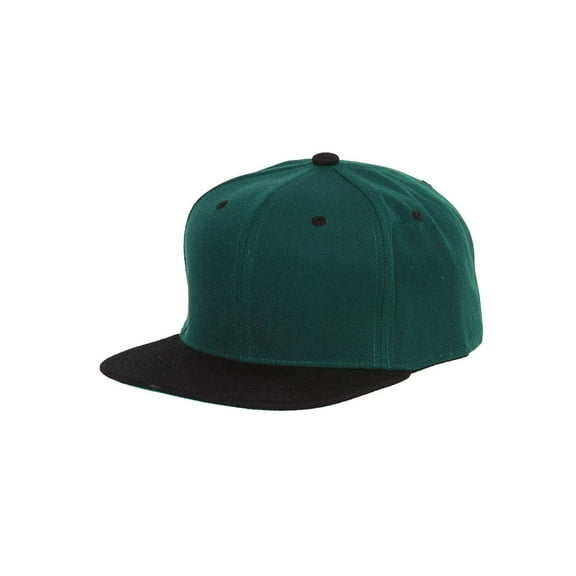CTH Vintage Snapback Cap Hat 2 Tone (Hunter Green Black)