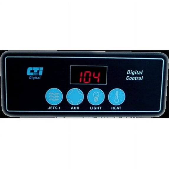 CTI Mini Max LCD Jets-Aux-Light-Heat Spa Side Control Panel - 4-Button