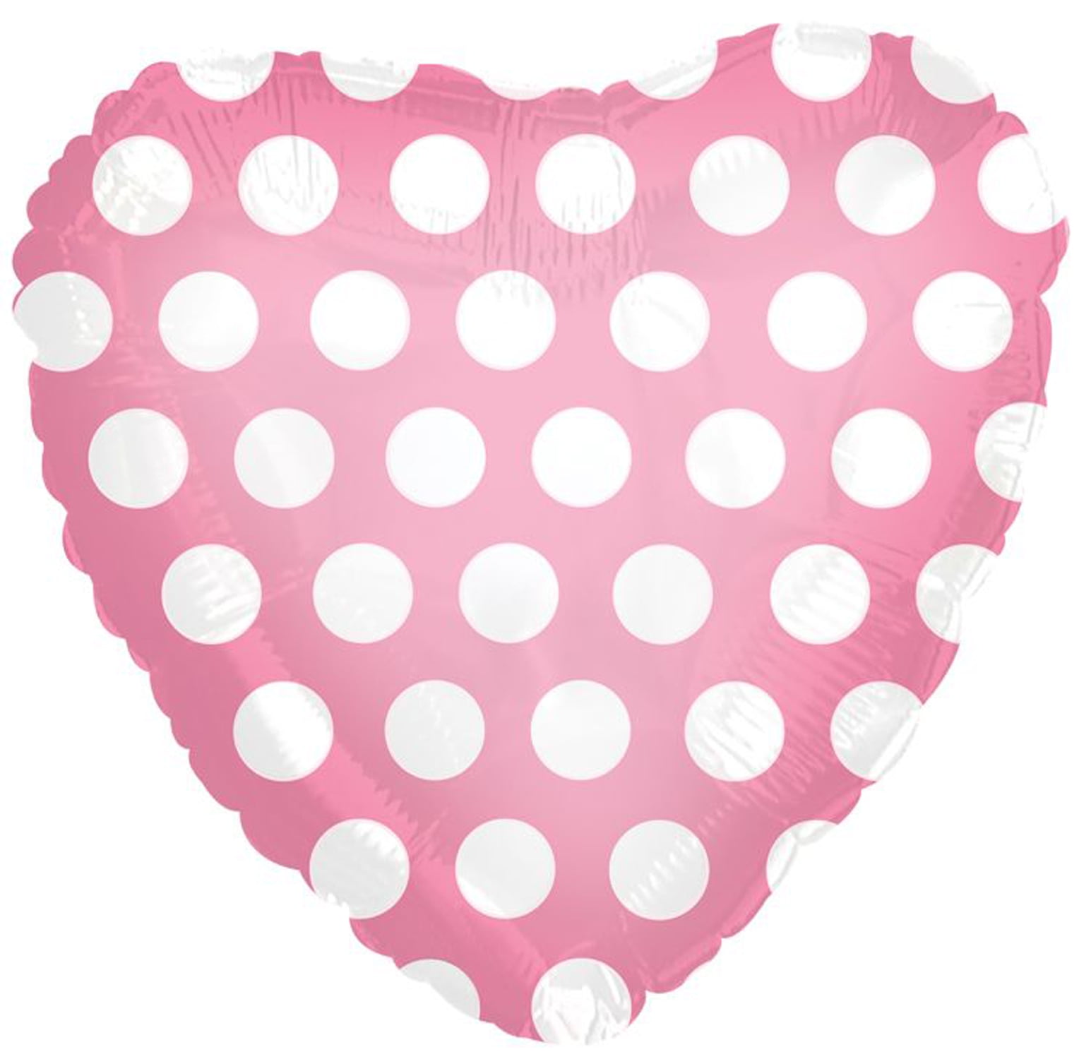 CTI Polka Dot Heart Shaped Valentine 18' Foil Balloon, Pink White
