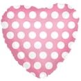 thumbnail image 1 of CTI Polka Dot Heart Shaped Valentine 18' Foil Balloon, Pink White, 1 of 1