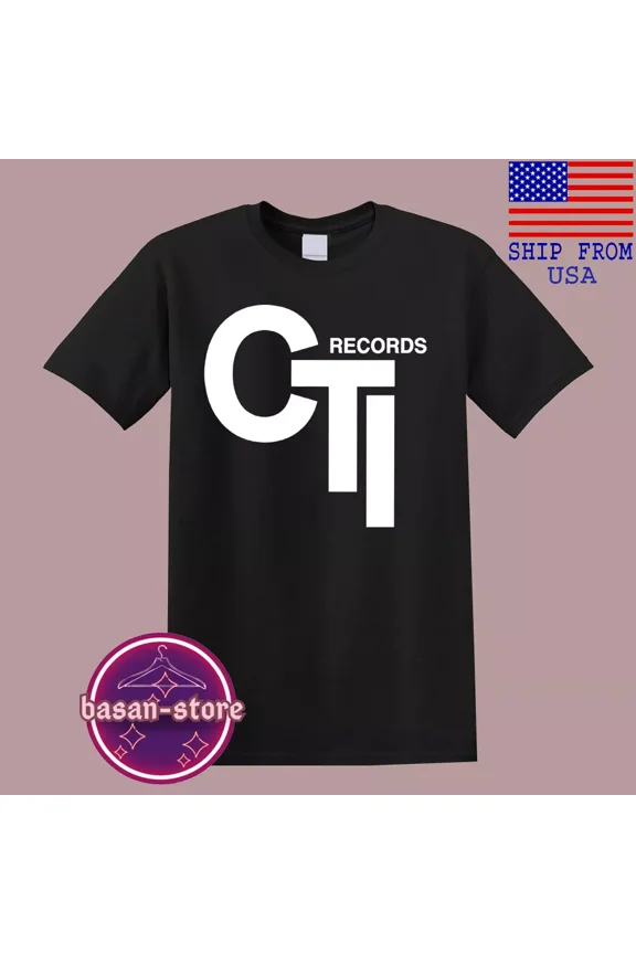 CTI RECORDS Men's Black T-Shirt Size S-5XL