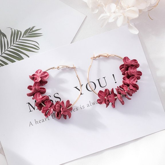 CTIRCHIU 1 Pair Retro Alloy Flower Drop Earrings for Women, Stylish Jewelry for Any Occasion and Daily Wear