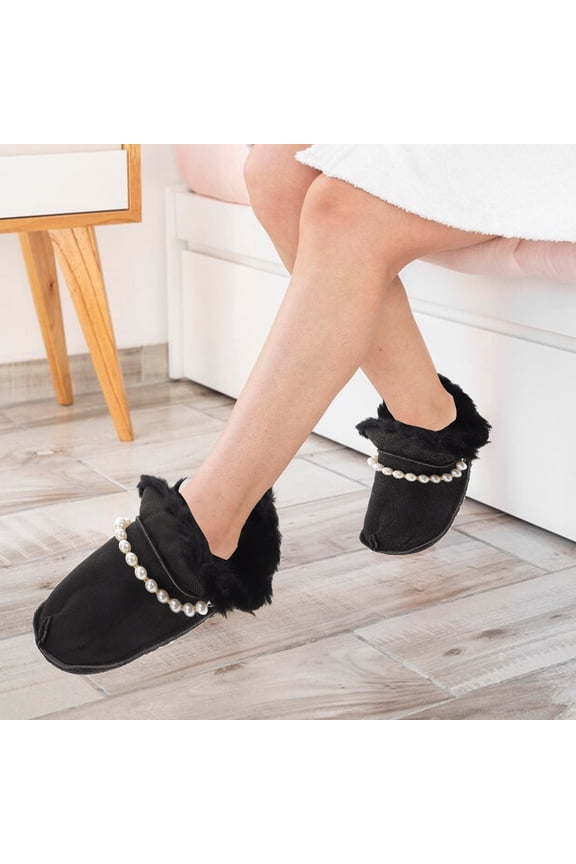 1 Pair Sock Clogs With Warmth For Shoes In Black Velvet Cloth For Adults