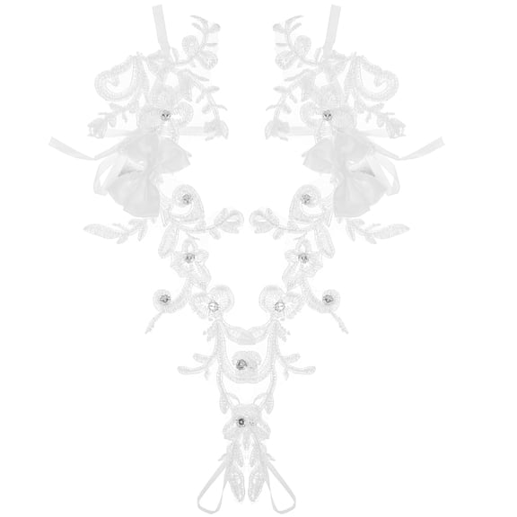 CTIRCHIU 1Pair Elegant White Opera Tulle Gloves with Lace Bow for Wedding and Party Use