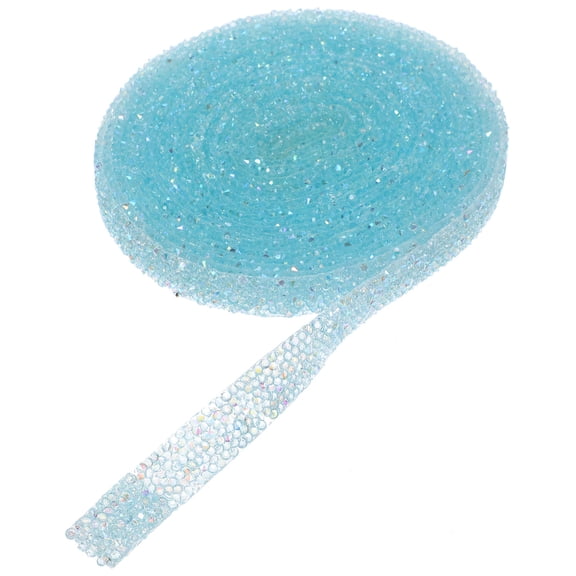 CTIRCHIU Sky Blue Rhinestone Sticker Roll Adhesive Tape for Party and Craft Decoration