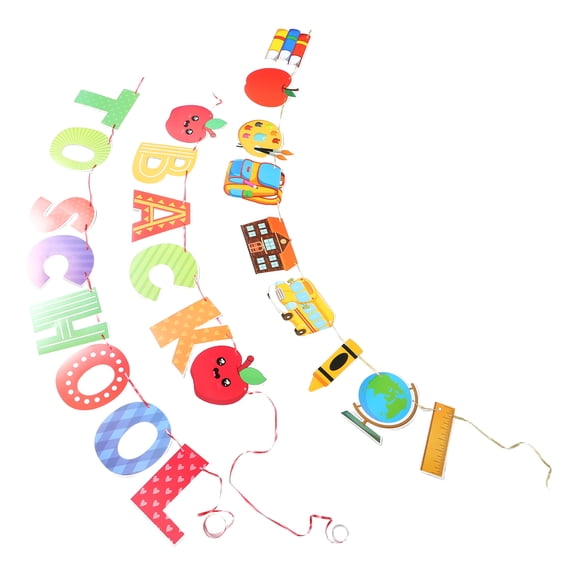 CTIRCHIU Back to School Flag Banner Set with Vibrant Assorted Colors for Classroom and School Hallway Decoration