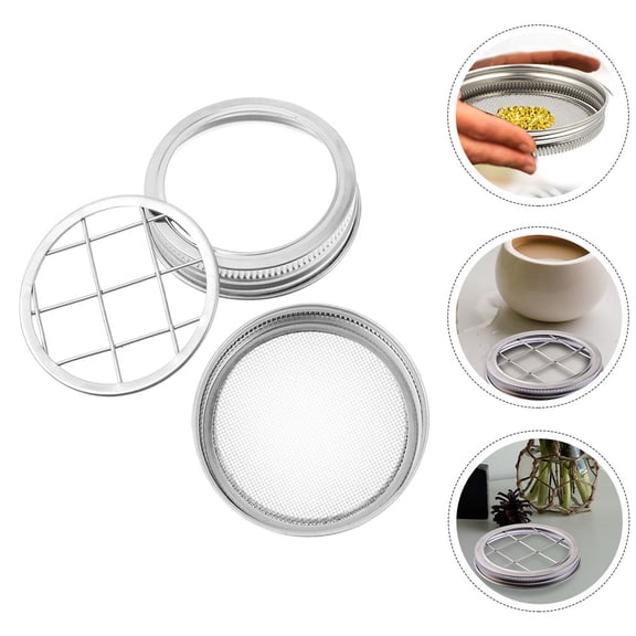 CTIRCHIU 1 Set of Sprouting Jar Lid with DIY Flower Container Ornament Design