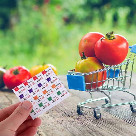 CTIRCHIU 10 Sheets Dollhouse Pricing Stickers Price Label For Multi-colored Paper Adhesive Educational Play