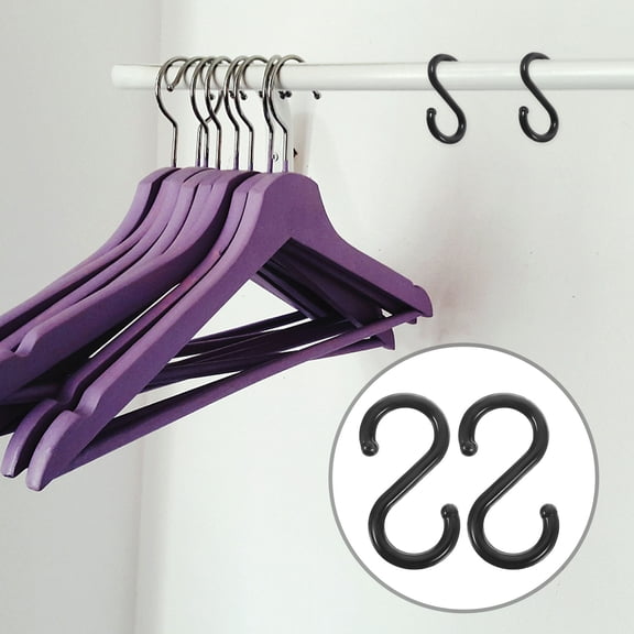 CTIRCHIU Coat Hanging Holder Hooks Plastic 100Pcs Black for Bedroom