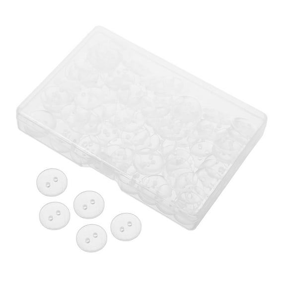 CTIRCHIU 100Pcs Clear Round Resin Buttons Easy Hand Sewing Transparent Buttons for Shirt and Craft