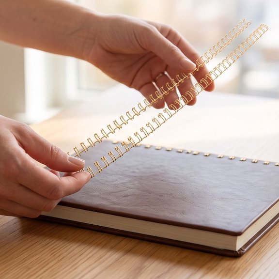 CTIRCHIU 100Pcs Metal Book Binding Coils with Double Loop Design for Office Notebook Spiral Binding