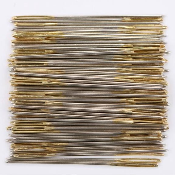 CTIRCHIU 100pcs Easy Thread Sewing Needles Yarn Embroidery Needle Multi Color for Crafting and Quilting