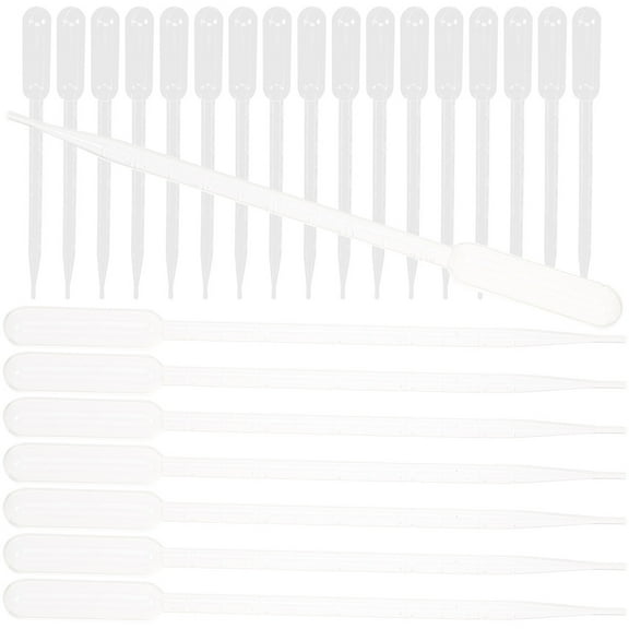 CTIRCHIU 100Pcs Plastic Clear Single Use Droppers with Calibration for Precise Liquid Handling
