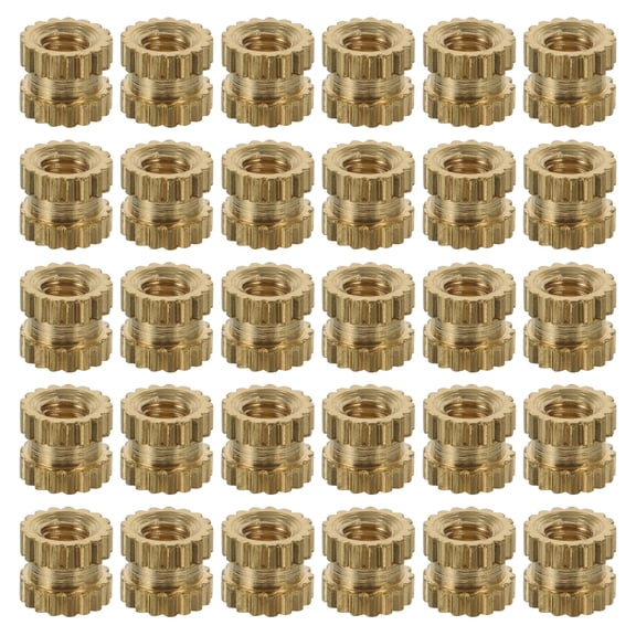 CTIRCHIU 100Pcs Press in Knurled Nuts Brass Threaded Embedment Nuts for Home Installation Durable