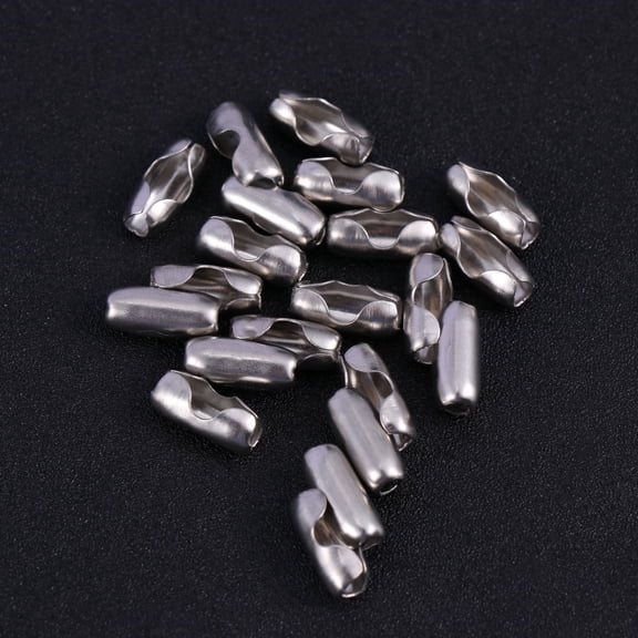 CTIRCHIU 100Pcs Silver Ball Chain Connector Clasps Stainless Steel Durable Metal Connectors for DIY