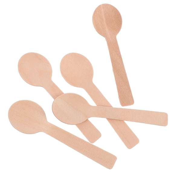 CTIRCHIU 100Pcs Wood Taster Spoons Disposable Natural Comfortable Grip