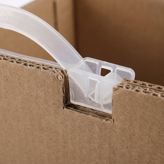 CTIRCHIU 100Sets Heavy Duty Plastic Cardboard Box Handles with Transparent Durable Carry Straps for Moving