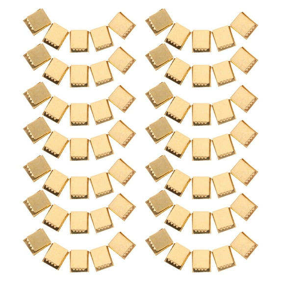 CTIRCHIU 100Pcs Copper Crimp Terminal Buckles Metal Cord Ends with Antislip Design for Crafts