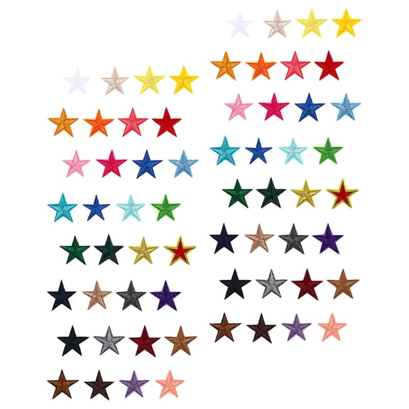 CTIRCHIU 102Pcs Polyester Star Patch Iron on Sewing Decorative Embroidery for Clothing Repair