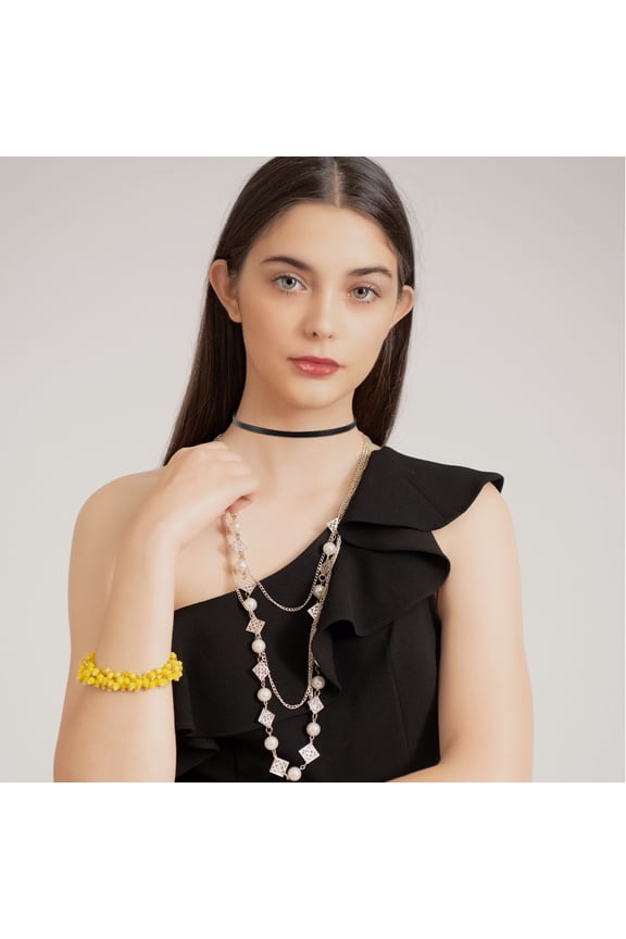 10Pcs Adjustable Black Goth Style Collar Necklace PU Choker for Casual Wear