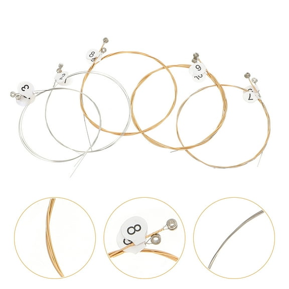 CTIRCHIU 10Pcs Autoharp Acoustic Strings Steel Resonant Sound Musicians Music Practice