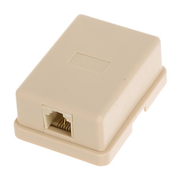 CTIRCHIU 10Pcs Beige Telephone Jack Mount Unit with 6p4c Rj11 Female Terminal Connection