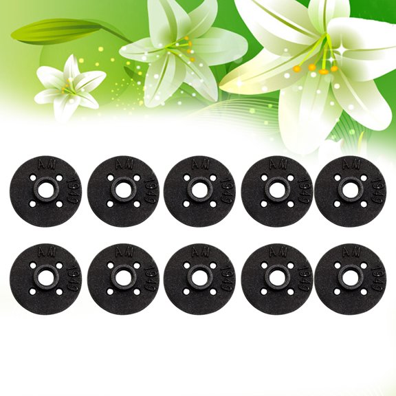 CTIRCHIU 10Pcs Industrial Wall Mounted Flange Black Malleable Floor Flange with Easy Installation Feature