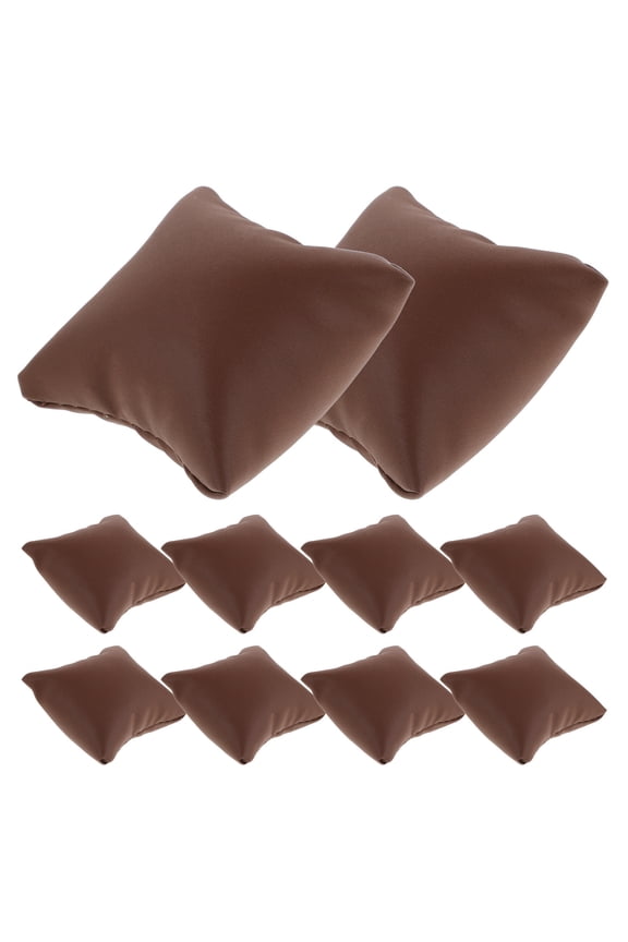 Versatile Brown Watch Pillow Cushion for Display and Storage - 10Pcs