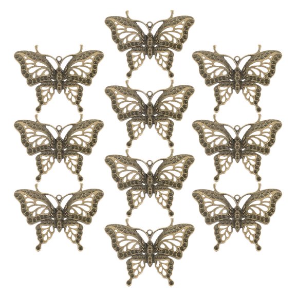 CTIRCHIU 10Pcs Butterfly Pendant Charms Hanging Butterfly Jewelry Supplies for Necklace and Bracelet DIY Crafts