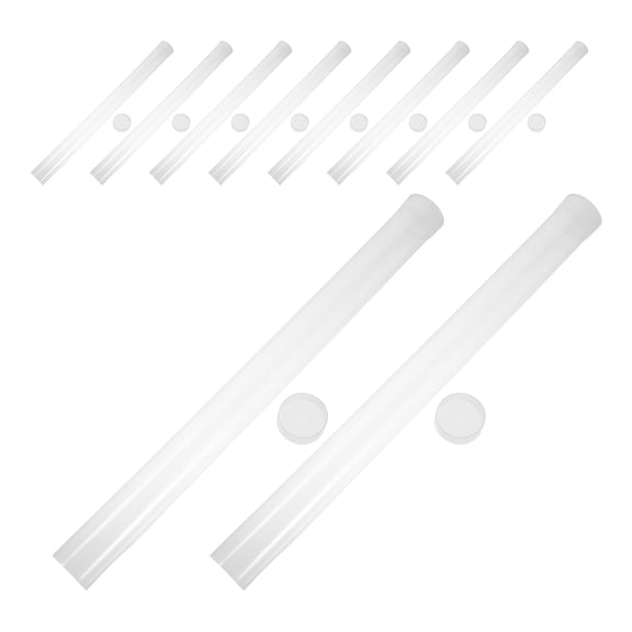 CTIRCHIU 10Pcs Clear Pc Plastic Packaging Tubes with Caps for Poster Storage and Secure Shipping