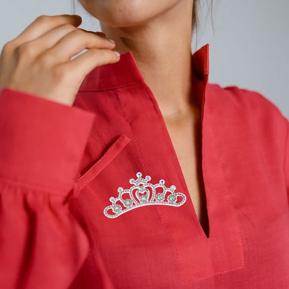 CTIRCHIU 10Pcs Crown Applique Patches White Embroidered Sew on Decorative Garment Clothing Decor