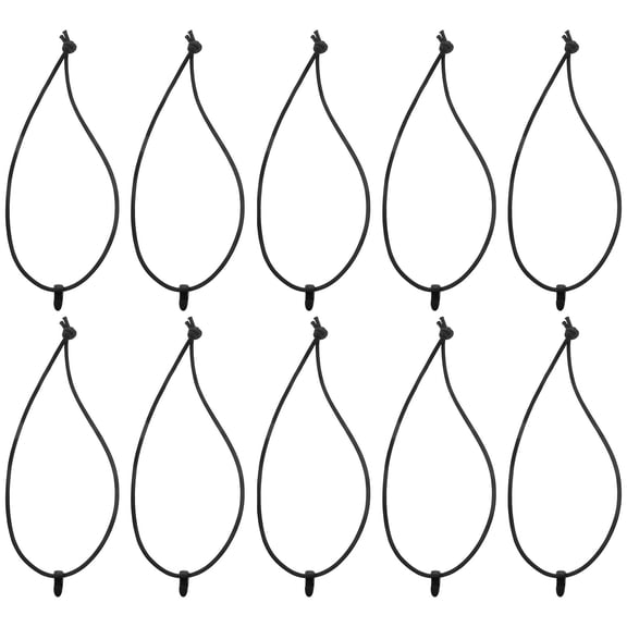 CTIRCHIU 10Pcs Elastic Bungee Cords Black Durable Adjustable Straps for Binding Tent and Cable Organization
